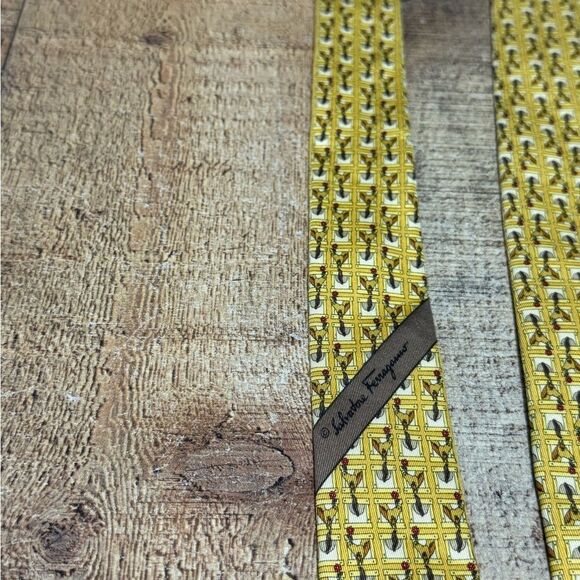 Salvatore Ferragamo Horses Mens Silk Tie Made In Italy equestrian - Picture 4 of 10